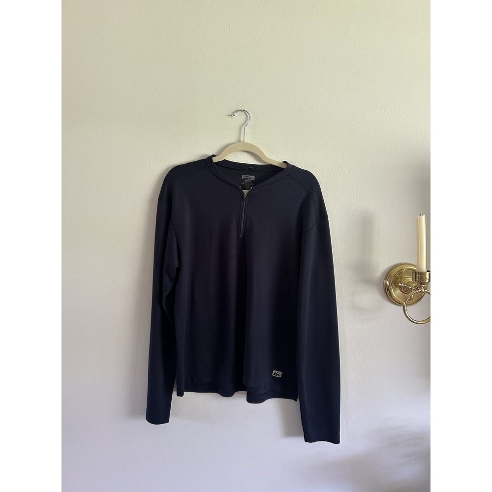 REI Co-op Quarter Zip Long Sleeve Pullover Top Mens Navy